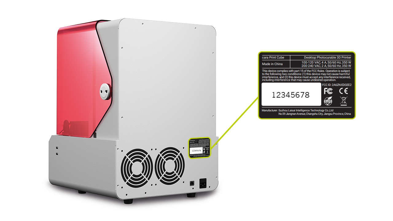 Serial number on Cara cube