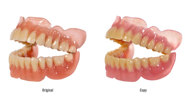 Original Denture (left) & Copy Denture (right)