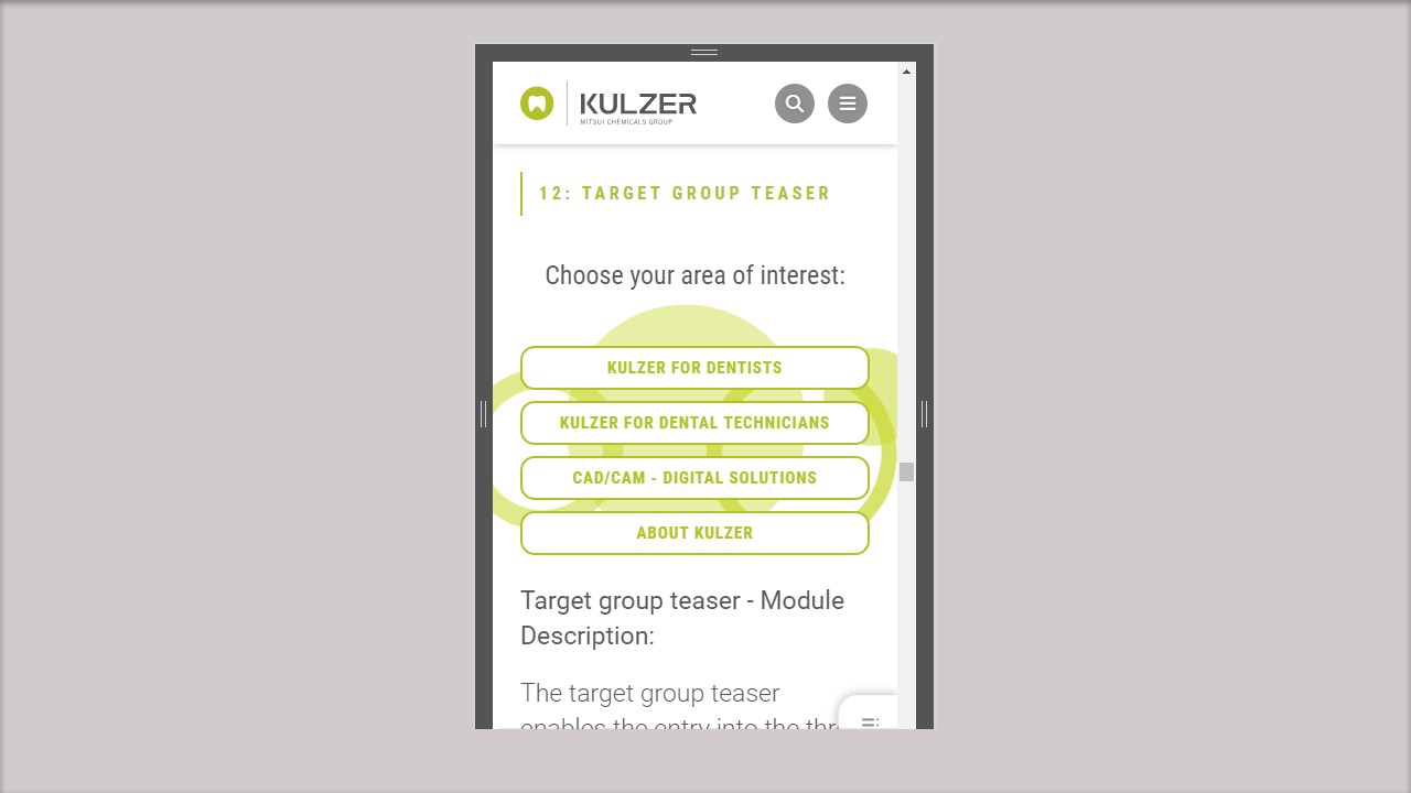 Target group teaser mobile
