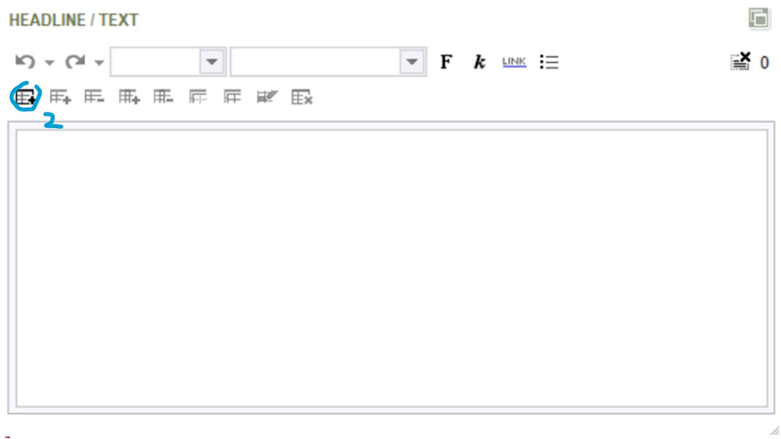 Table formatting